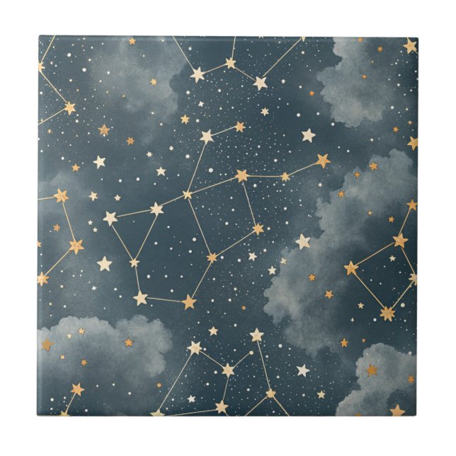 Celestial Constellation Star Pattern (5) Kakelplatta (Framsidan)