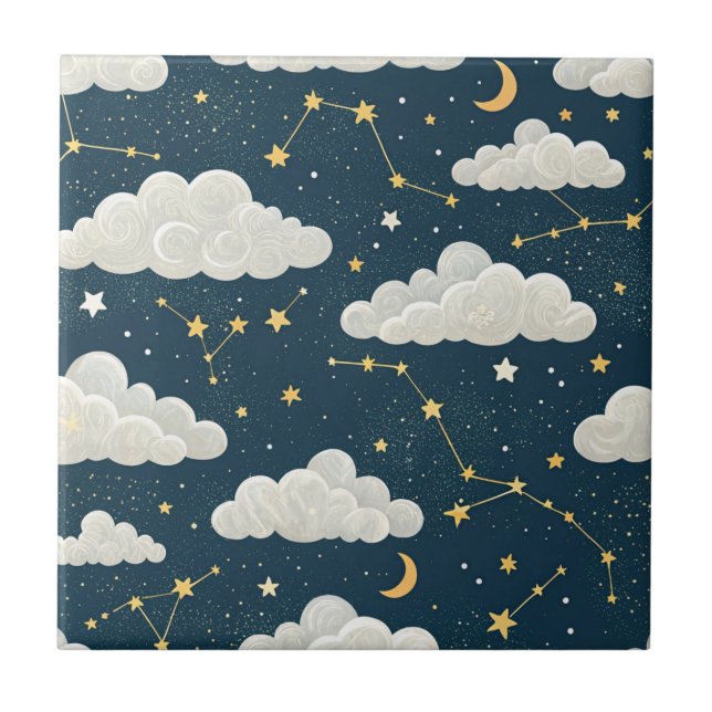 Celestial Constellation Star Pattern (8) Kakelplatta (Framsidan)