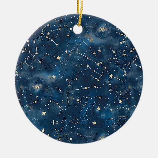 Celestial Constellation - Stjärnnatt (6) Julgransprydnad Keramik (Framsidan)