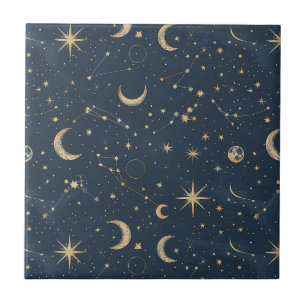 Celestial Constellation - Stjärnnatten (1) Kakelplatta