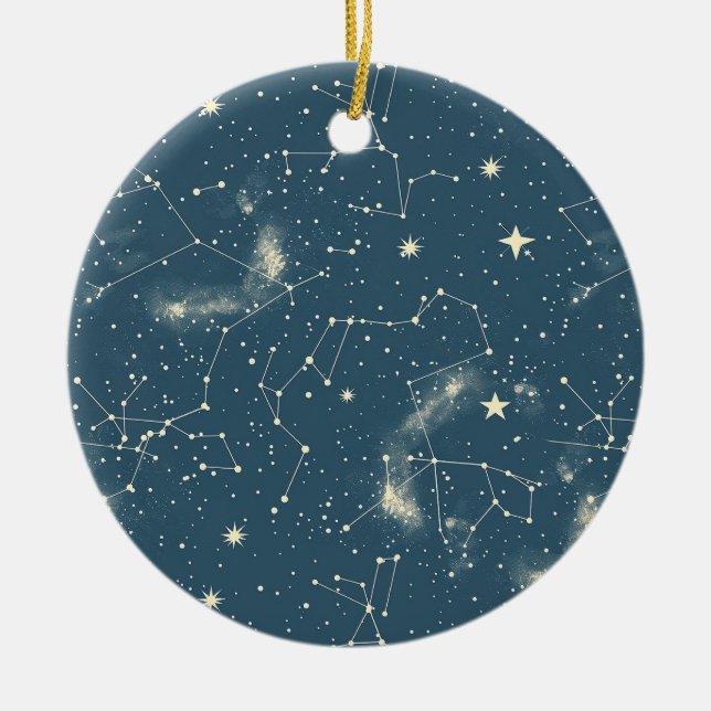 Celestial Constellation - Stjärnnatten (2) Julgransprydnad Keramik (Framsidan)