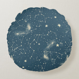Celestial Constellation - Stjärnnatten (2) Rund Kudde