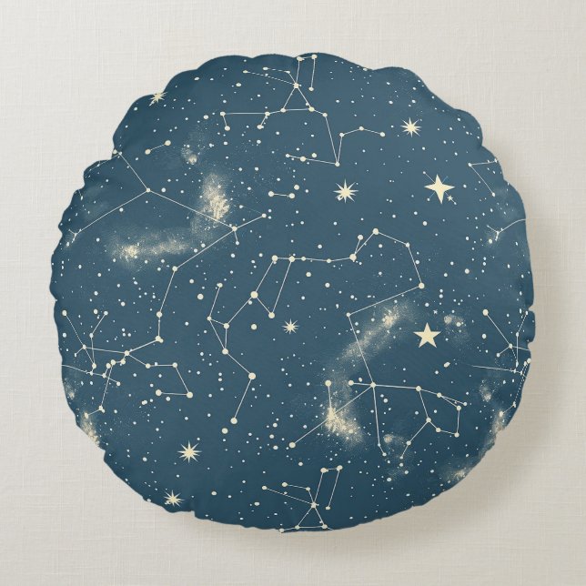 Celestial Constellation - Stjärnnatten (2) Rund Kudde (Framsidan)