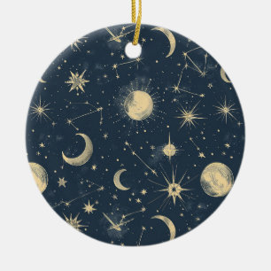 Celestial Constellation - Stjärnnatten (3) Julgransprydnad Keramik