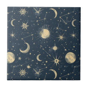 Celestial Constellation - Stjärnnatten (3) Kakelplatta