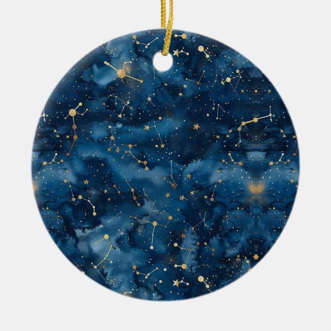 Celestial Constellation - Stjärnnatten (7) Julgransprydnad Keramik (Framsidan)
