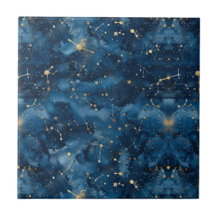 Celestial Constellation - Stjärnnatten (7) Kakelplatta