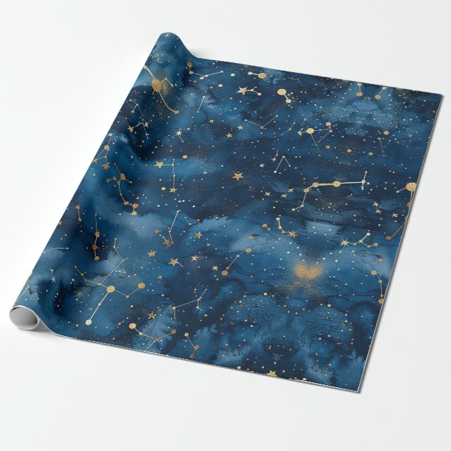 Celestial Constellation - Stjärnnatten (7) Presentpapper (Utrullad)