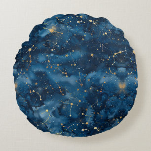 Celestial Constellation - Stjärnnatten (7) Rund Kudde