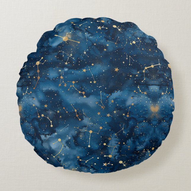 Celestial Constellation - Stjärnnatten (7) Rund Kudde (Framsidan)