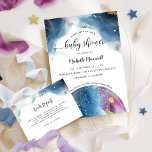 Celestial Constellations och Stars Baby Shower Inbjudningar<br><div class="desc">Unik inbjudan till babydusch med vackra konstellationers glob, vattenfärgsfläckar, snygga stjärnor och moderna handskrivna kalligrafidetaljer i en vacker blandning av blått, marin, teal, turkos, lila, magenta, fuchsia och guld. Idealisk för kemi för kemi, astrologi, kosmi och nybörjardusch. En del av vår "Mystic Garden Celestial"-samling med en mängd olika samordningsprodukter tillgängliga....</div>