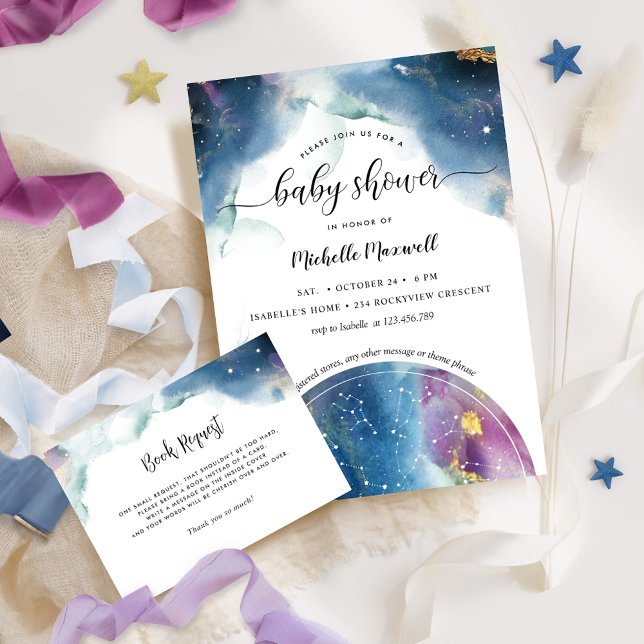 Celestial Constellations och Stars Baby Shower Inbjudningar (Skapare uppladdad)