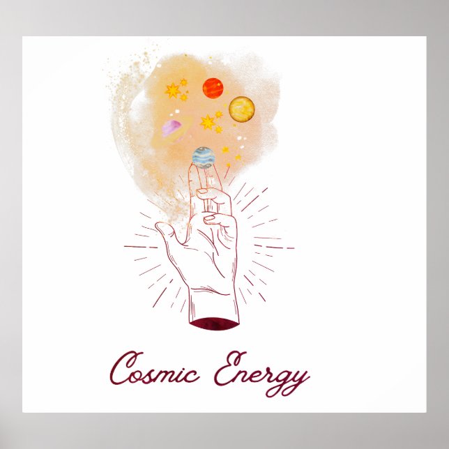 Celestial Cosmic Hand Poster - Minimalist Mystical (Framsidan)