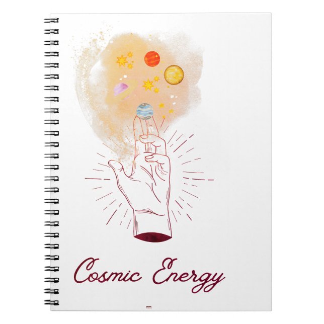 Celestial Cosmic Hand Spiral Notebook - Minimalist Anteckningsbok (Framsidan)