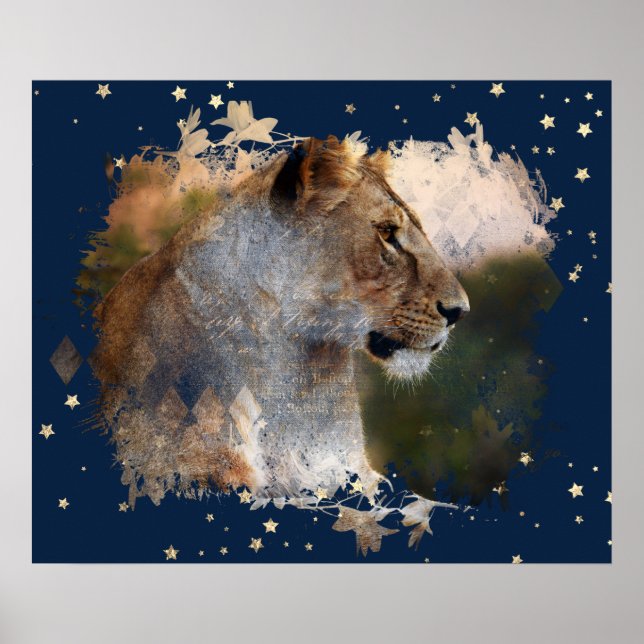 *~* Celestial Cosmos Art AP23 Artistic LIONESS Poster (Framsidan)