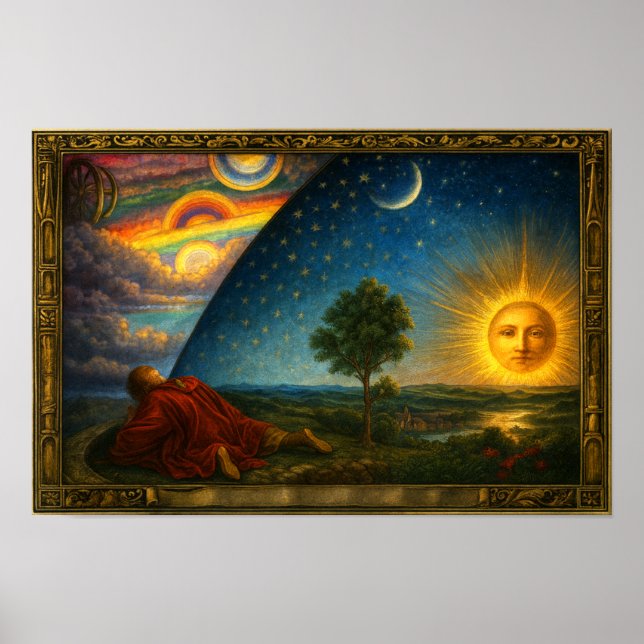 Celestial Cosmos Derived From Flammarion Engraving Poster (Framsidan)