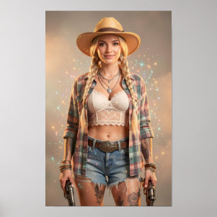 Celestial Cowgirl av Rustik Under Poster