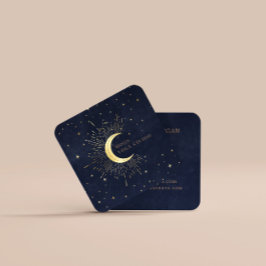 Celestial Crescent Måne Fyrkantigt Visitkort