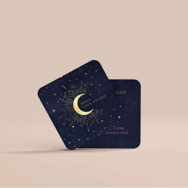 Celestial Crescent Måne Fyrkantigt Visitkort (Skapare uppladdad)