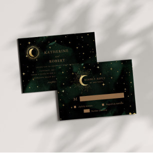 Celestial Crescent Måne Guld OSA Responskort Kort