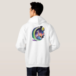 Celestial Crescent: Mångudinnan & Rymdkamelen Hoodie
