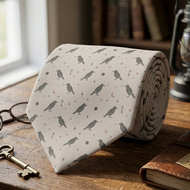 Celestial Crow Dark Academia Slips (Whimsigoth raven necktie)