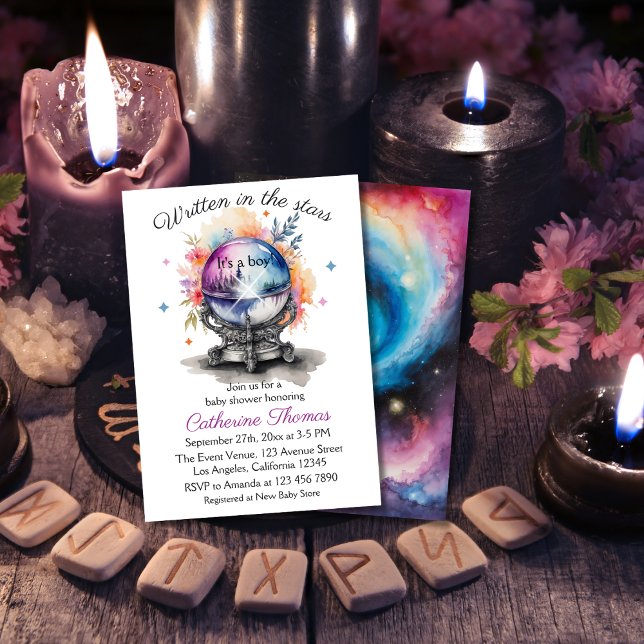 Celestial Crystal Boll Astrology Baby Shower Inbjudningar (Skapare uppladdad)