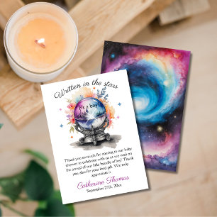 Celestial Crystal Boll Astrology Baby Shower Tack Kort