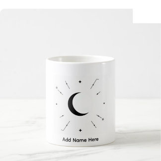Celestial Custom Name Mugg - Svart & Vit