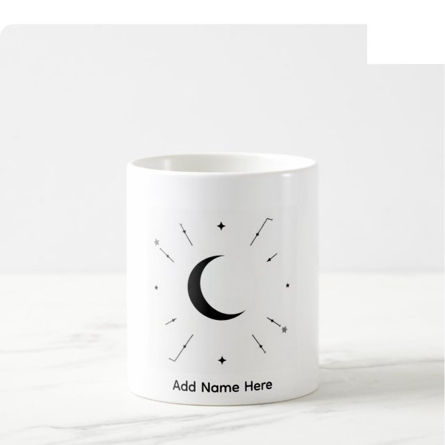 Celestial Custom Name Mugg - Svart & Vit (Skapare uppladdad)