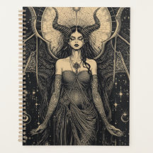 Celestial Dark Angel konsttryck | Ockult gudinna I