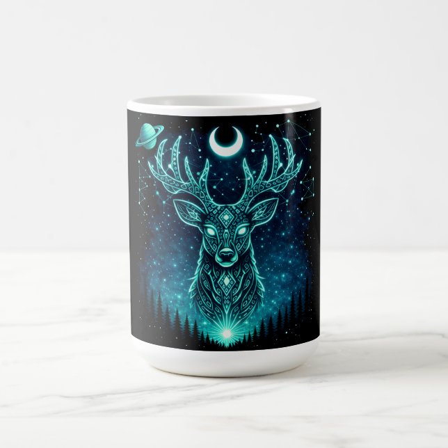 Celestial Deer – Starlit Grace Wildlife Galaxy Kaffemugg (Center)