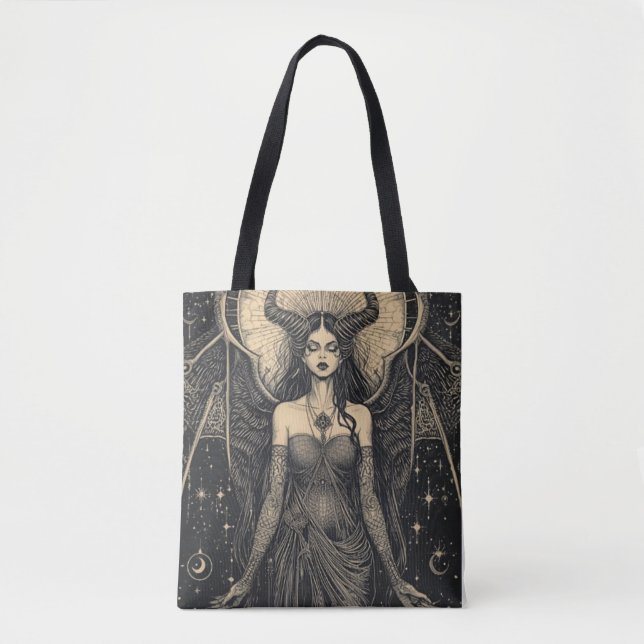 Celestial Demoness Gotisk Axelväska Tygkasse (Framsida)