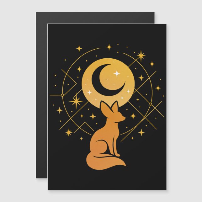 Celestial Desert Fox - Måne och Stars Cosmic (Fram/baksida)