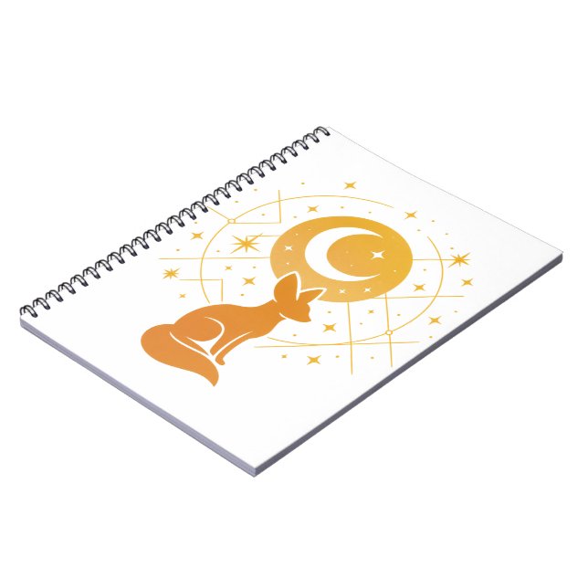Celestial Desert Fox - Måne och Stars Cosmic Anteckningsbok (Vänstra Sidan)