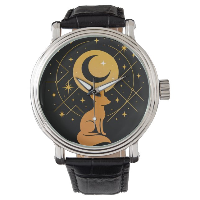 Celestial Desert Fox - Måne och Stars Cosmic Armbandsur (Framsida)