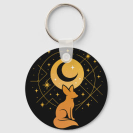 Celestial Desert Fox - Måne och Stars Cosmic Nyckelring