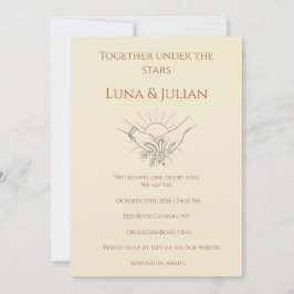 Celestial Desert Wedding Invitation Boho Inbjudningar