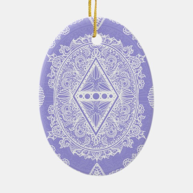Celestial Diamond Mandala Julgransprydnad Keramik (Baksidan)