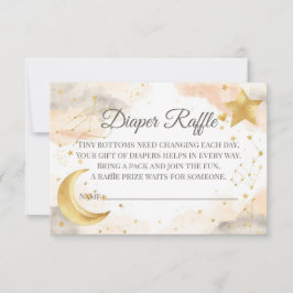 Celestial Diaper Raffle Card | Gold Stars Tack Kort