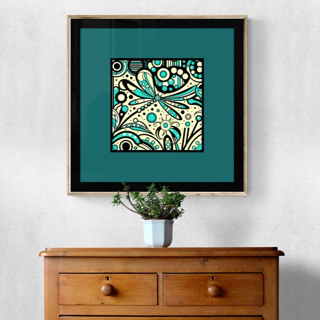 Celestial Dragonfly Dance - Art Print Poster (Skapare uppladdad)