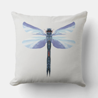 Celestial Dragonfly – Surreal Blue Insect Art Pill Kudde