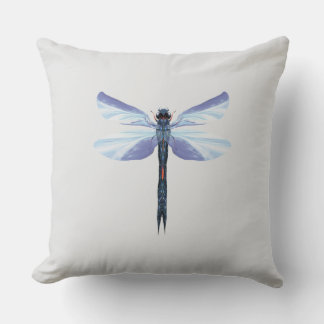 Celestial Dragonfly – Surreal Blue Insect Art Pill Kudde