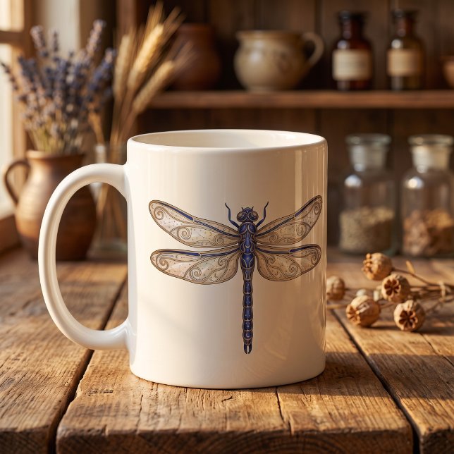 Celestial Drakfly Mug Luxuösa Linje Konst Kaffemugg (Skapare uppladdad)