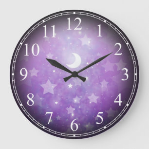 Celestial Dream Stars och Måne Clock Stor Klocka