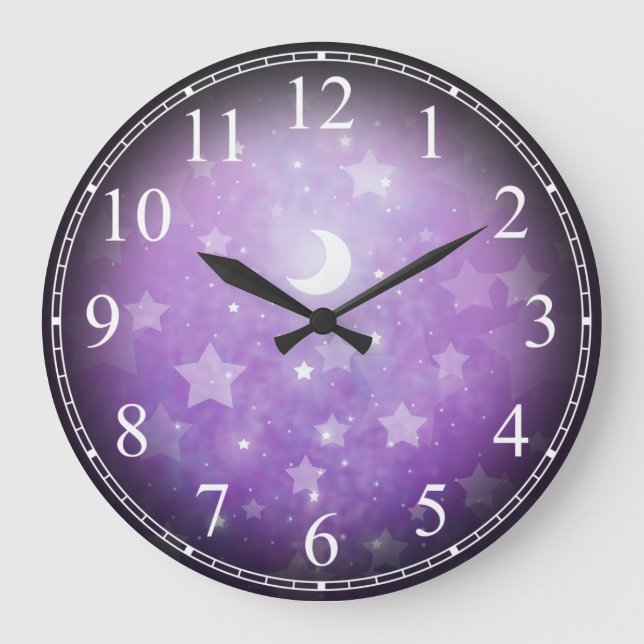 Celestial Dream Stars och Måne Clock Stor Klocka (Framsida)