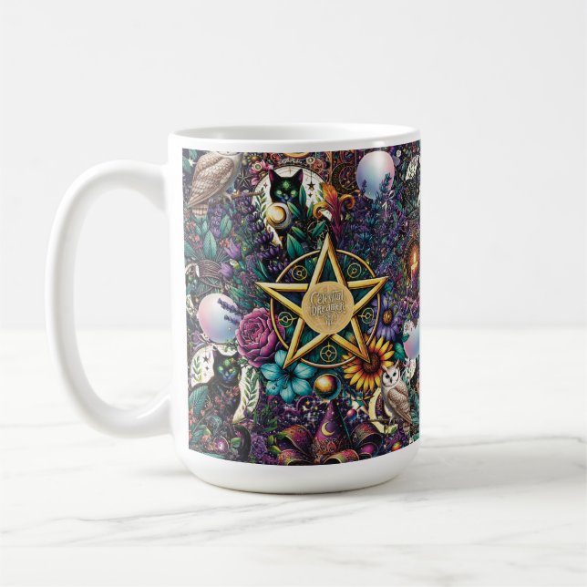 Celestial Dreamer Mystical Design Pagan och natur Kaffemugg (Vänster)