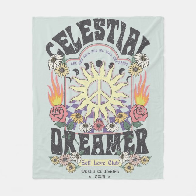 CELESTIAL DREAMER SOL RO TSHIRT-grafik DESIGNhi Fleecefilt (Framsidan)