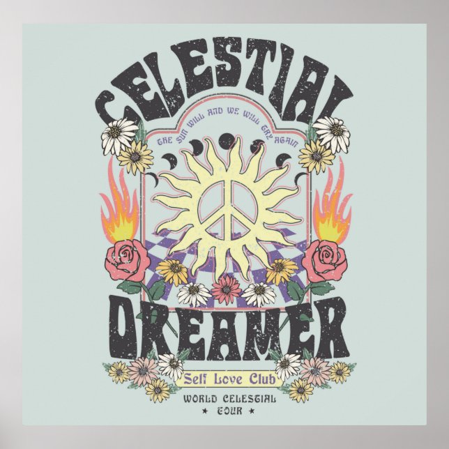 CELESTIAL DREAMER SOL RO TSHIRT-grafik DESIGNhi Poster (Framsidan)