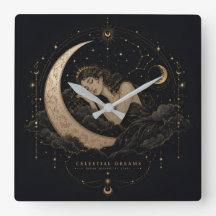 Celestial Dreams Lyxig Mån & Stjärnor Väggur